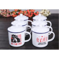 New arrival 2016 hot sale Haonai ceramic custom logo printing enamel mug